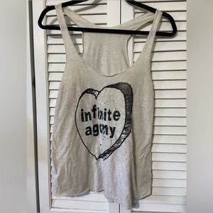 💔 NWOT Infinite Agony candy heart raw edge tank top size M ❤️‍🩹